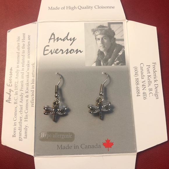 Andy Everson Jewelry - Dragonfly earrings by Andy Everson NEW
